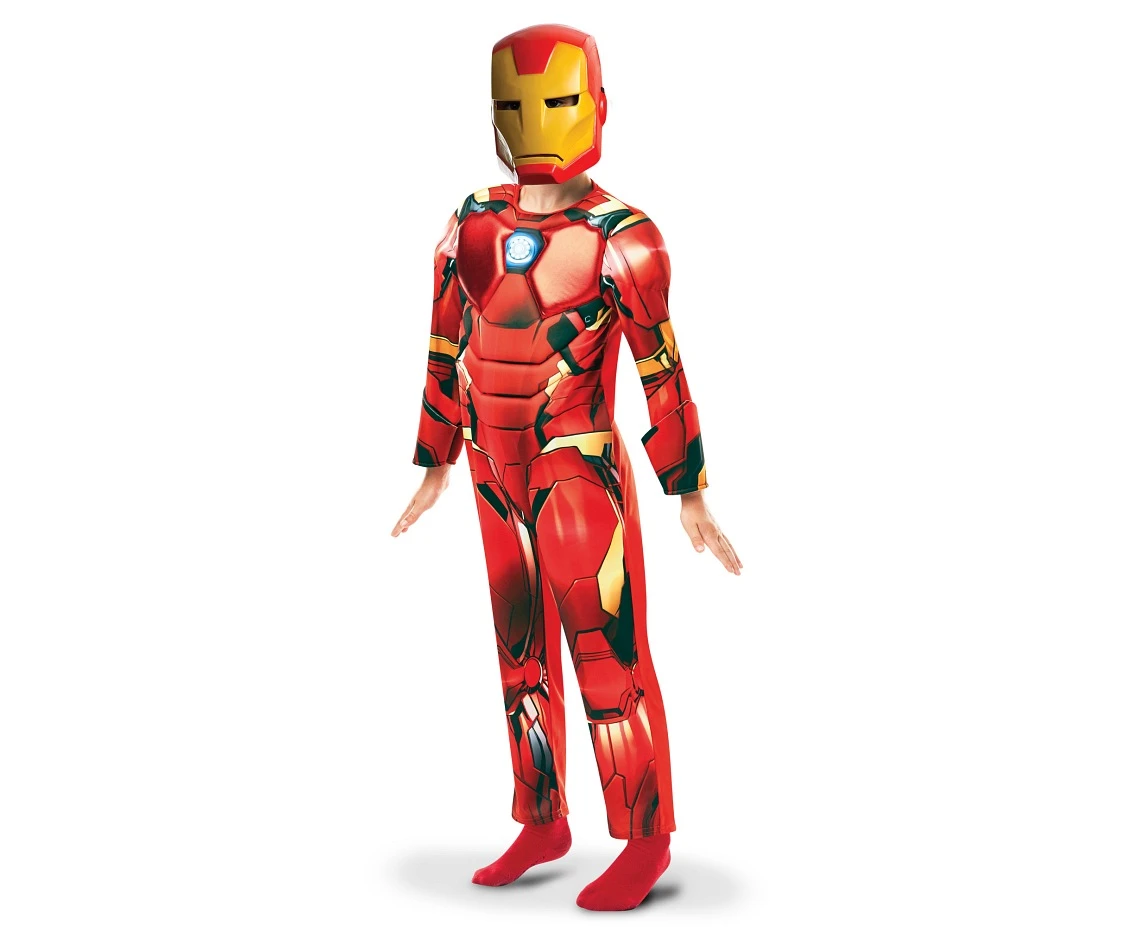 Includes: Iron Man padded jumpsuit with mask